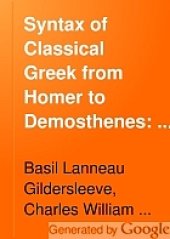 book Syntax of classical Greek from Homer to Demosthenes vol 2