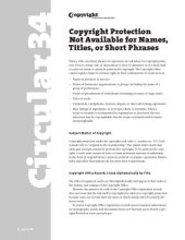 book Copyright protection not available for names, titles, or short phrases