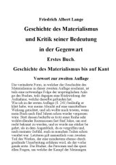 book Geschichte des Materialismus und Kritik seiner Bedeutung in der Gegenwart