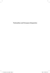 book Nationalism and European integration: the need for new theoretical and empirical insights