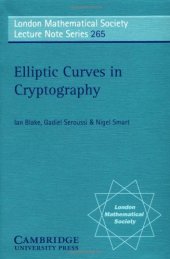 book Elliptic Curves in Cryptography