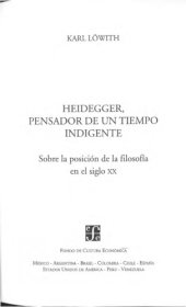 book Heidegger, pensador de un tiempo indigente: sobre la posición de la filosofía en el siglo XX