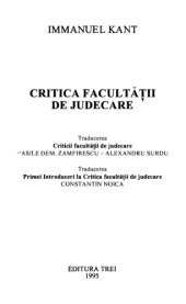 book Critica facultatii de judecare