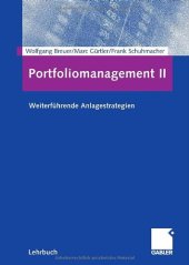 book Portfoliomanagement. 2. Weiterführende Anlagestrategien