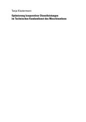 book Optimierung kooperativer Dienstleistungen im Technischen Kundendienst des Maschinenbaus