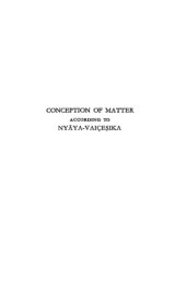 book Conception of Matter According to Nyaya-Vaicesika