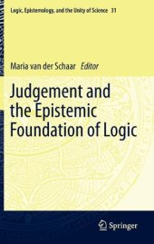 book Judgement and the Epistemic Foundation of Logic