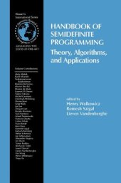 book Handbook of Semidefinite Programming - Theory, Algorithms, and Applications