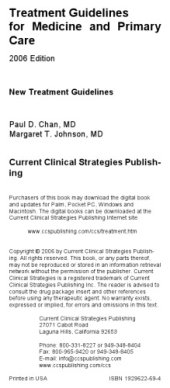 book Treatment Guidelines for Medicine, Primary Care