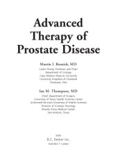 book Advanced therapy of prostate disease