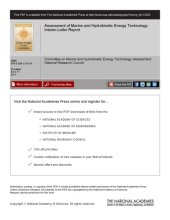 book Assessment of marine and hydrokinetic energy technology : interim letter report