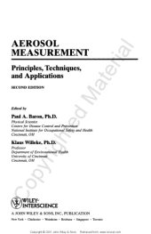 book Aerosol measurement : principles, techniques, and applications