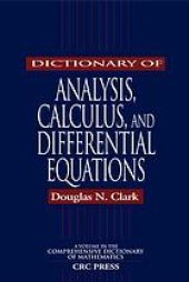 book Dictionary of analysis, calculus, and differential equations