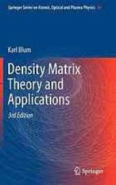 book Density Matrix Theory and Applications