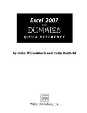 book Excel 2007 for dummies : quick reference