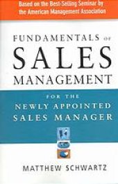 book Fundamentals of sales management for the newly appointed sales manager