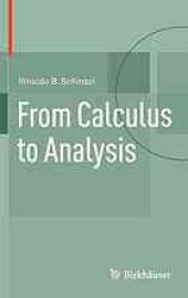 book From calculus to analysis