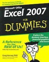 book Microsoft Office Excel 2007 for dummies