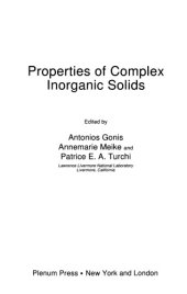 book Properties of complex inorganic solids