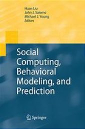 book Social computing, behavioral modeling, and prediction