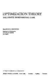 book Optimization theory: the finite dimensional case