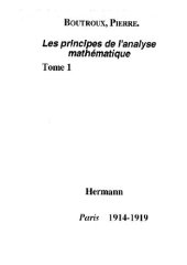 book Les principes de l'analyse mathematique expose historique et critique