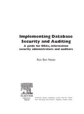 book Implementing database security and auditing : a guide for DBAs, information security administrators and auditors