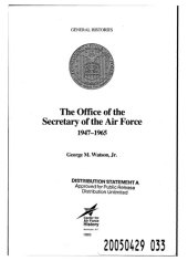 book The Office of the Secretary of the Air Force, 1947-1965