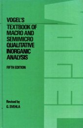 book Vogel's Textbook of Macro and semimicro qualitative inorganic analysis