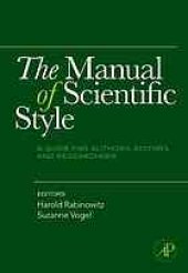 book The manual of scientific style : a guide for authors, editors, and researchers