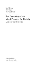 book The geometry of the word problem for finitely generated groups