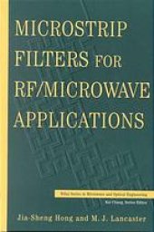 book Microstrip filters for RF/microwave applications