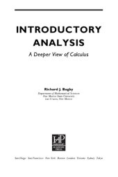 book Introductory Analysis - A Deeper View of Calculus