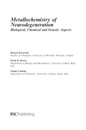 book Metallochemistry of neurodegeneration : biological, chemical, and genetic aspects