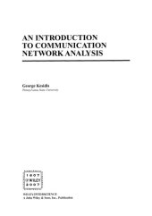 book An introduction to communication network analysis