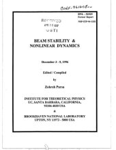 book Beam stability and nonlinear dynamics : Santa Barbara, California, December 1996