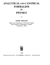 book Analytical and canonical formalism in physics