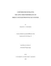 book A method for estimating the long-term performance of direct-coupled photovoltaic systems