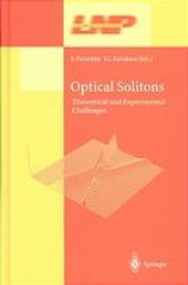 book Optical solitons : theoretical and experimental challenges