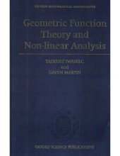 book Geometric function theory and nonlinear analysis