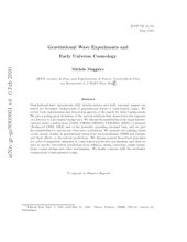 book Gravitational wave experiments and early universe cosmology