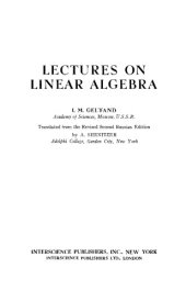 book Lectures on linear algebra