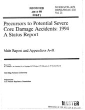 book Precursors to potential severe core damage accidents : a status report