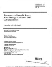 book Precursors to potential severe core damage accidents : a status report