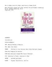 book How to make love all night (and drive a woman wild) : male multiple orgasm and other secrets for prolonged lovemaking