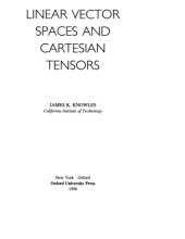 book Linear vector spaces and Cartesian tensors