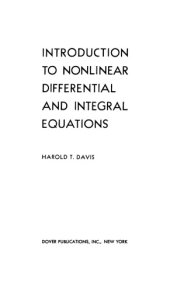 book Introduction to nonlinear differential and integral equations