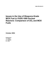 book Issues in the use of Weapons-Grade MOX Fuel in VVER-1000 Nuclear Reactors : Comparison of UO2 and MOX Fuels