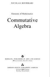 book Commutative algebra