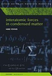 book Interatomic forces in condensed matter